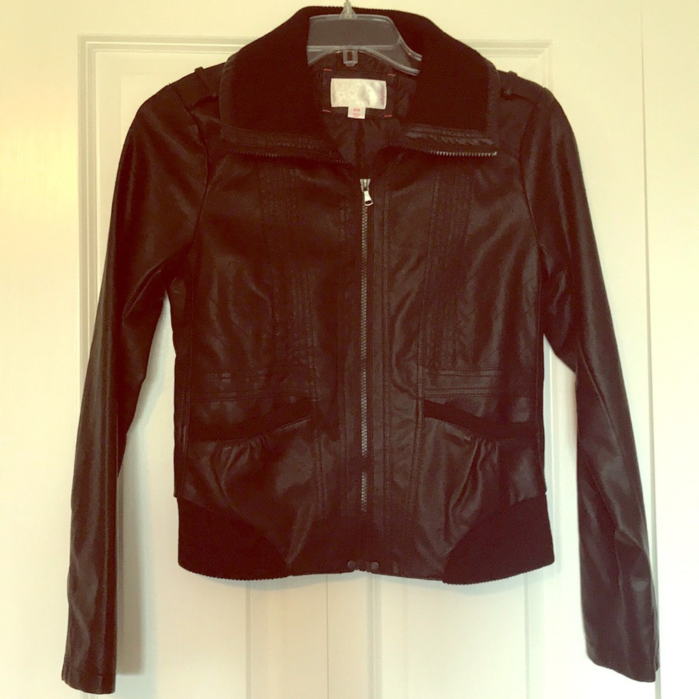 Faux leather biker jacket